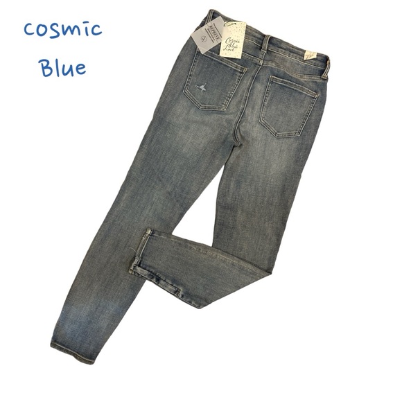 NWT Cosmic Blue Jeans w Zippers at Bottom - Picture 2 of 12